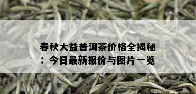 春秋大益普洱茶价格全揭秘：今日最新报价与图片一览