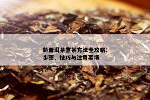 熟普洱茶煮茶方法全攻略：步骤、技巧与注意事项