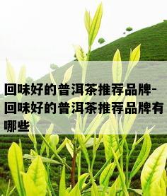 回味好的普洱茶推荐品牌-回味好的普洱茶推荐品牌有哪些