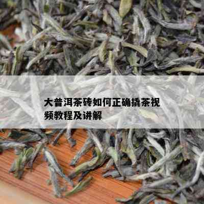 大普洱茶砖如何正确撬茶视频教程及讲解