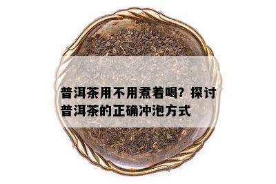 普洱茶用不用煮着喝？探讨普洱茶的正确冲泡方式