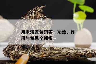 用米汤煮普洱茶：功效、作用与禁忌全解析