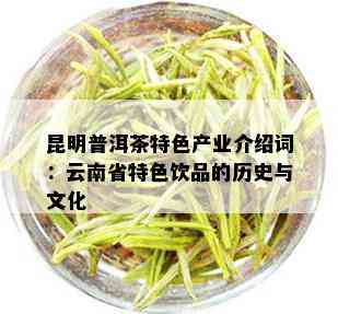 昆明普洱茶特色产业介绍词：云南省特色饮品的历史与文化