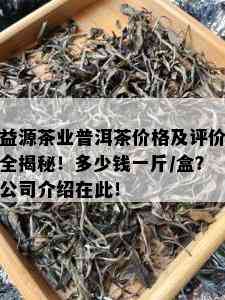 益源茶业普洱茶价格及评价全揭秘！多少钱一斤/盒？公司介绍在此！