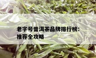 老字号普洱茶品牌排行榜：推荐全攻略