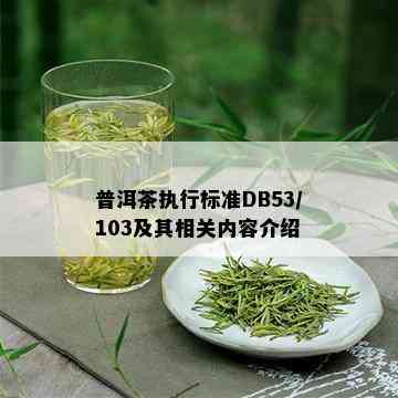 普洱茶执行标准DB53/103及其相关内容介绍