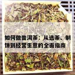 如何做普洱茶：从选茶、制饼到经营生意的全面指南