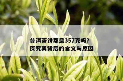 普洱茶饼都是357克吗？探究其背后的含义与原因