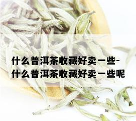 什么普洱茶收藏好卖一些-什么普洱茶收藏好卖一些呢