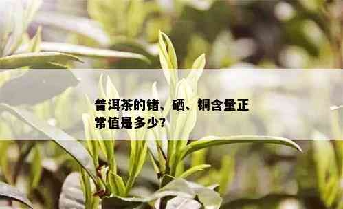 普洱茶的锗、硒、铜含量正常值是多少？