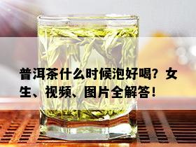 普洱茶什么时候泡好喝？女生、视频、图片全解答！