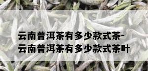 云南普洱茶有多少款式茶-云南普洱茶有多少款式茶叶