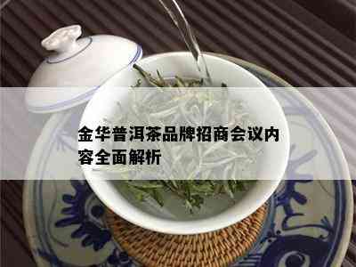 金华普洱茶品牌招商会议内容全面解析