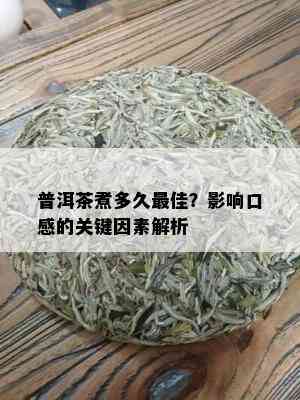 普洱茶煮多久更佳？影响口感的关键因素解析