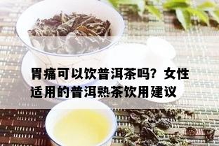 胃痛可以饮普洱茶吗？女性适用的普洱熟茶饮用建议