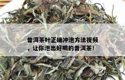 普洱茶叶正确冲泡方法视频，让你泡出好喝的普洱茶！