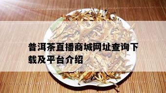 普洱茶直播商城网址查询下载及平台介绍