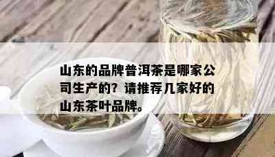 山东的品牌普洱茶是哪家公司生产的？请推荐几家好的山东茶叶品牌。