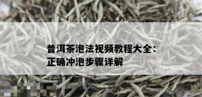 普洱茶泡法视频教程大全：正确冲泡步骤详解