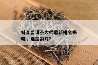 抖音普洱茶大师最新排名揭晓，谁是第几？