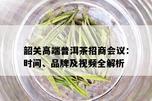 韶关高端普洱茶招商会议：时间、品牌及视频全解析