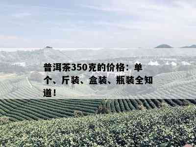 普洱茶350克的价格：单个、斤装、盒装、瓶装全知道！