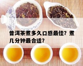 普洱茶煮多久口感更佳？煮几分钟最合适？