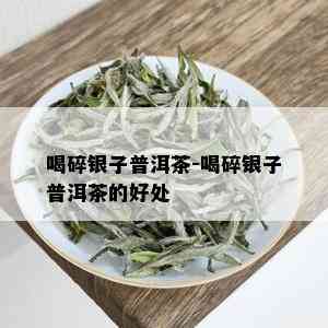 喝碎银子普洱茶-喝碎银子普洱茶的好处