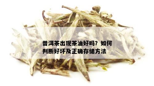 普洱茶出现茶油好吗？如何判断好坏及正确存储方法