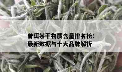 普洱茶干物质含量排名榜：最新数据与十大品牌解析