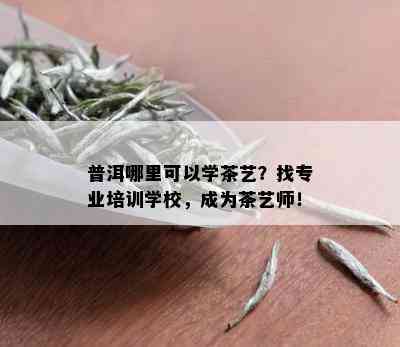 普洱哪里可以学茶艺？找专业培训学校，成为茶艺师！