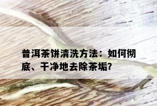 普洱茶饼清洗方法：如何彻底、干净地去除茶垢？