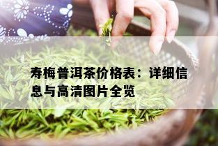 寿梅普洱茶价格表：详细信息与高清图片全览