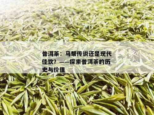 普洱茶：马帮传说还是现代佳饮？——探索普洱茶的历史与价值