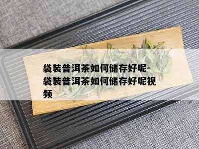 袋装普洱茶如何储存好呢-袋装普洱茶如何储存好呢视频