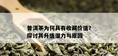 普洱茶为何具有收藏价值？探讨其升值潜力与原因