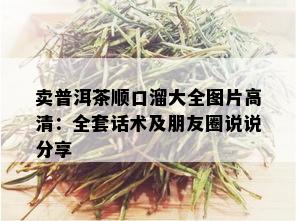 卖普洱茶顺口溜大全图片高清：全套话术及朋友圈说说分享