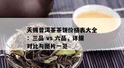 天赐普洱茶茶饼价格表大全：三品 vs 六品，详细对比与图片一览