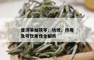 普洱茶加茯苓：功效、作用及可饮用性全解析