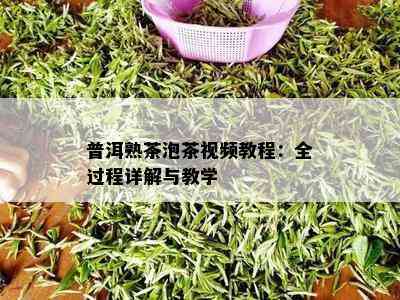 普洱熟茶泡茶视频教程：全过程详解与教学