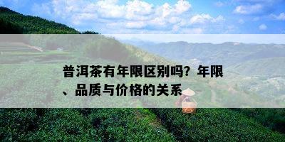 普洱茶有年限区别吗？年限、品质与价格的关系