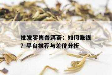 批发零售普洱茶：如何赚钱？平台推荐与差价分析