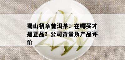 蜀山初章普洱茶：在哪买才是正品？公司背景及产品评价