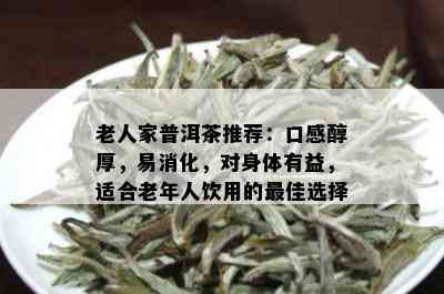 老人家普洱茶推荐：口感醇厚，易消化，对身体有益，适合老年人饮用的更佳选择