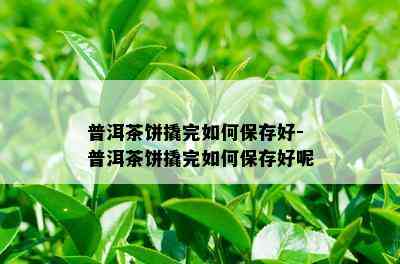 普洱茶饼撬完如何保存好-普洱茶饼撬完如何保存好呢