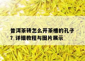 普洱茶砖怎么开茶槽的孔子？详细教程与图片展示