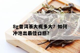 8g普洱茶大概多大？如何冲泡出更佳口感？