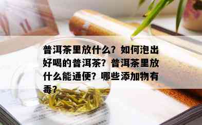 普洱茶里放什么？如何泡出好喝的普洱茶？普洱茶里放什么能通便？哪些添加物有？