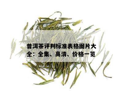 普洱茶评判标准表格图片大全：全集、高清、价格一览