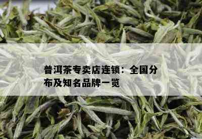 普洱茶专卖店连锁：全国分布及知名品牌一览